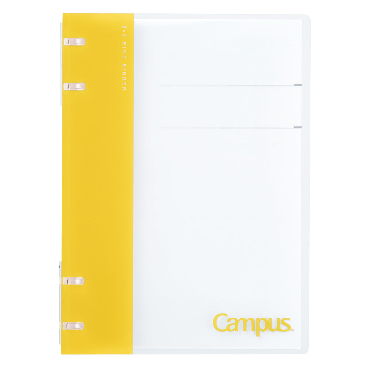 KOKUYO Campus Notebook-Style Loose-Leaf Binder A5 2 x 2 Ring NP134, Slim Binder with Separate Top and Bottom Rings and Up to 40 Sheets, 217 x 162 x 14 mm, Pink, Grey, Yellow, Navy or Light Blue