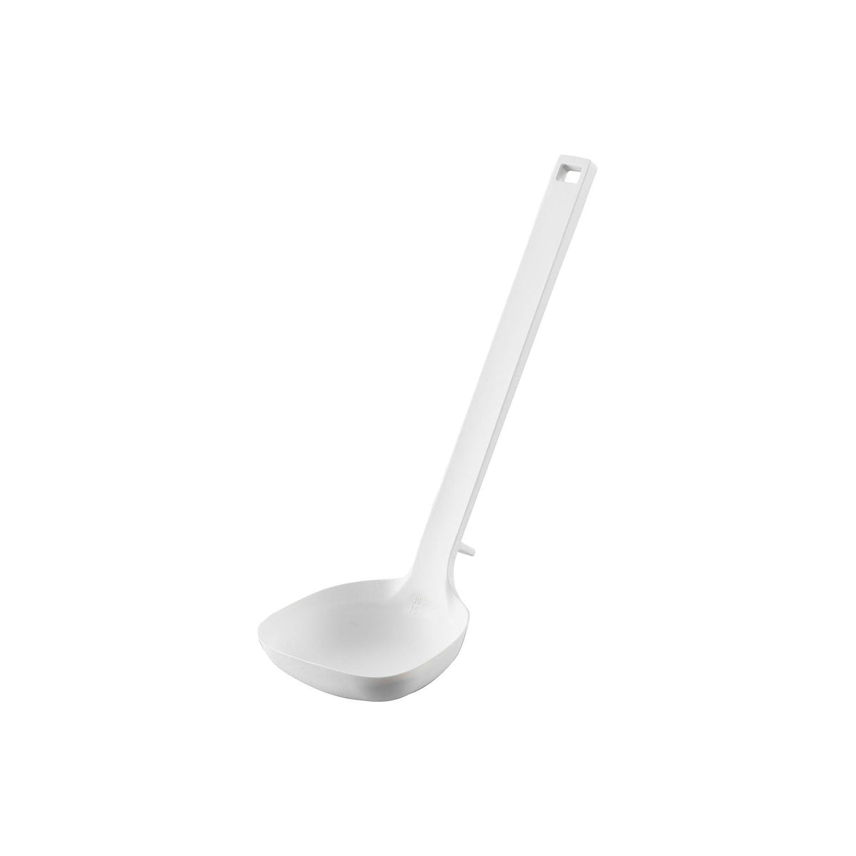Yamazaki Tower Silicone Ladle, Soft Ladle That Does Not Scratch Pots and Has a Slightly Pointed Corner for Pouring Soups Cleanly, Tip Lifts Off the Counter, Heat Safe to 220 C, Dishwasher Safe, 8 x 6 x 25.5 cm and 60 g, White or Black