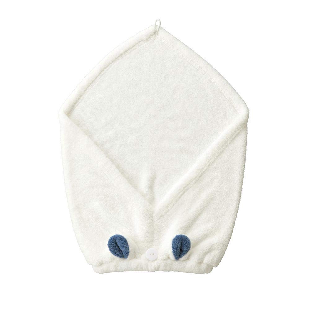 CB Japan Carari Microfibre Hair Turban, Animal Ear Hair Towel Cap for Head Sizes 44 to 68 cm, Panda, Cat, Dog, Polar Bear, Koala or Rabbit