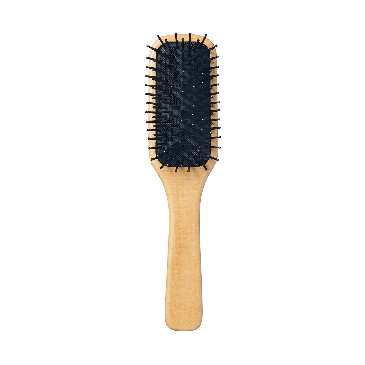MUJI Beech Wood Hair Brush, 20 cm, Cushioned Nylon-Pin Paddle Brush