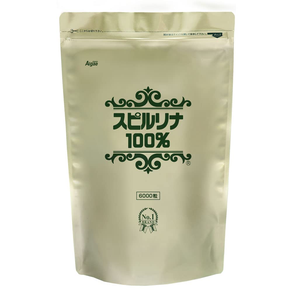 Spirulina 100% Tablets, 6,000 Tablets of 200 mg, Spirulina Powder Only, 1.2 kg for About 5 Months