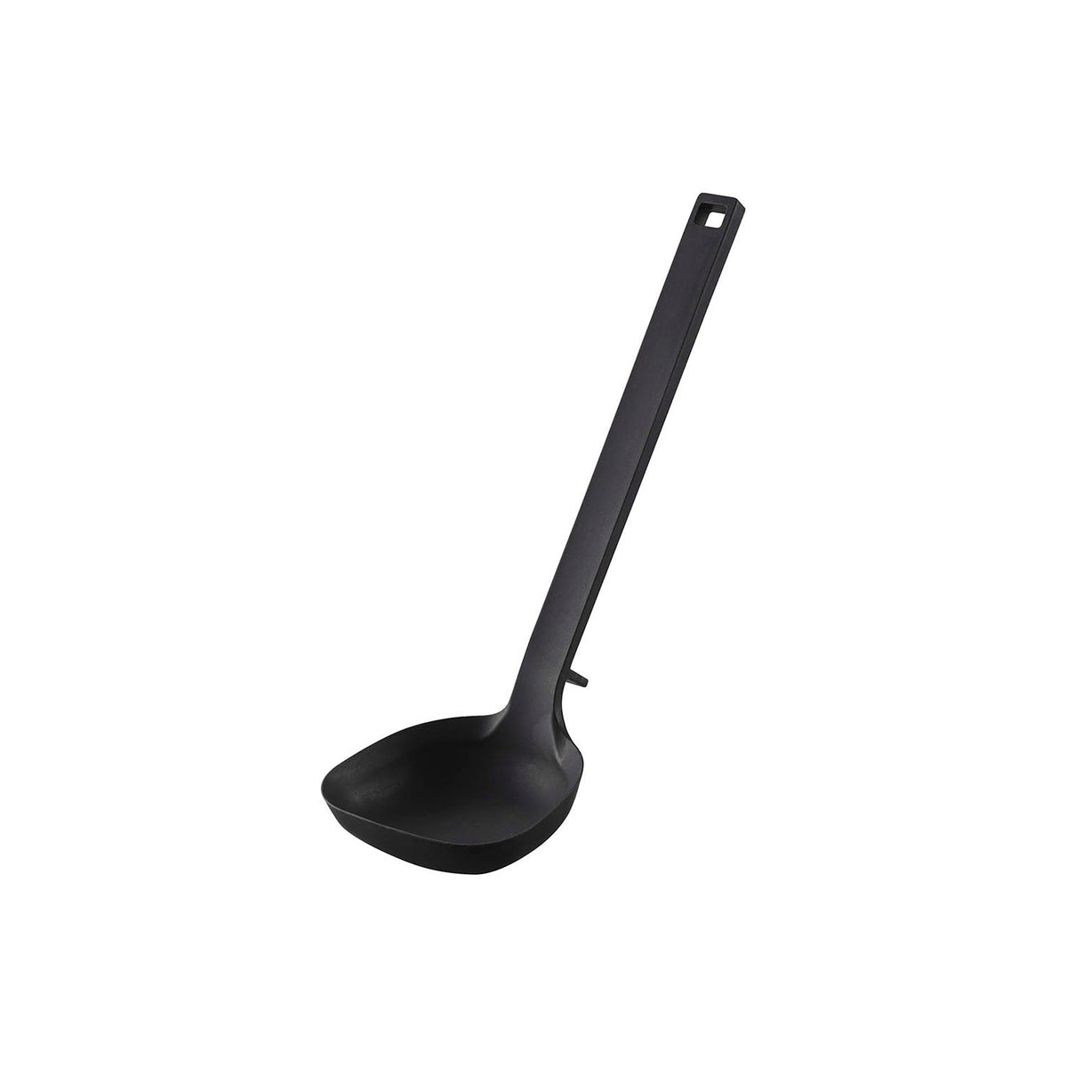Yamazaki Tower Silicone Ladle, Soft Ladle That Does Not Scratch Pots and Has a Slightly Pointed Corner for Pouring Soups Cleanly, Tip Lifts Off the Counter, Heat Safe to 220 C, Dishwasher Safe, 8 x 6 x 25.5 cm and 60 g, White or Black