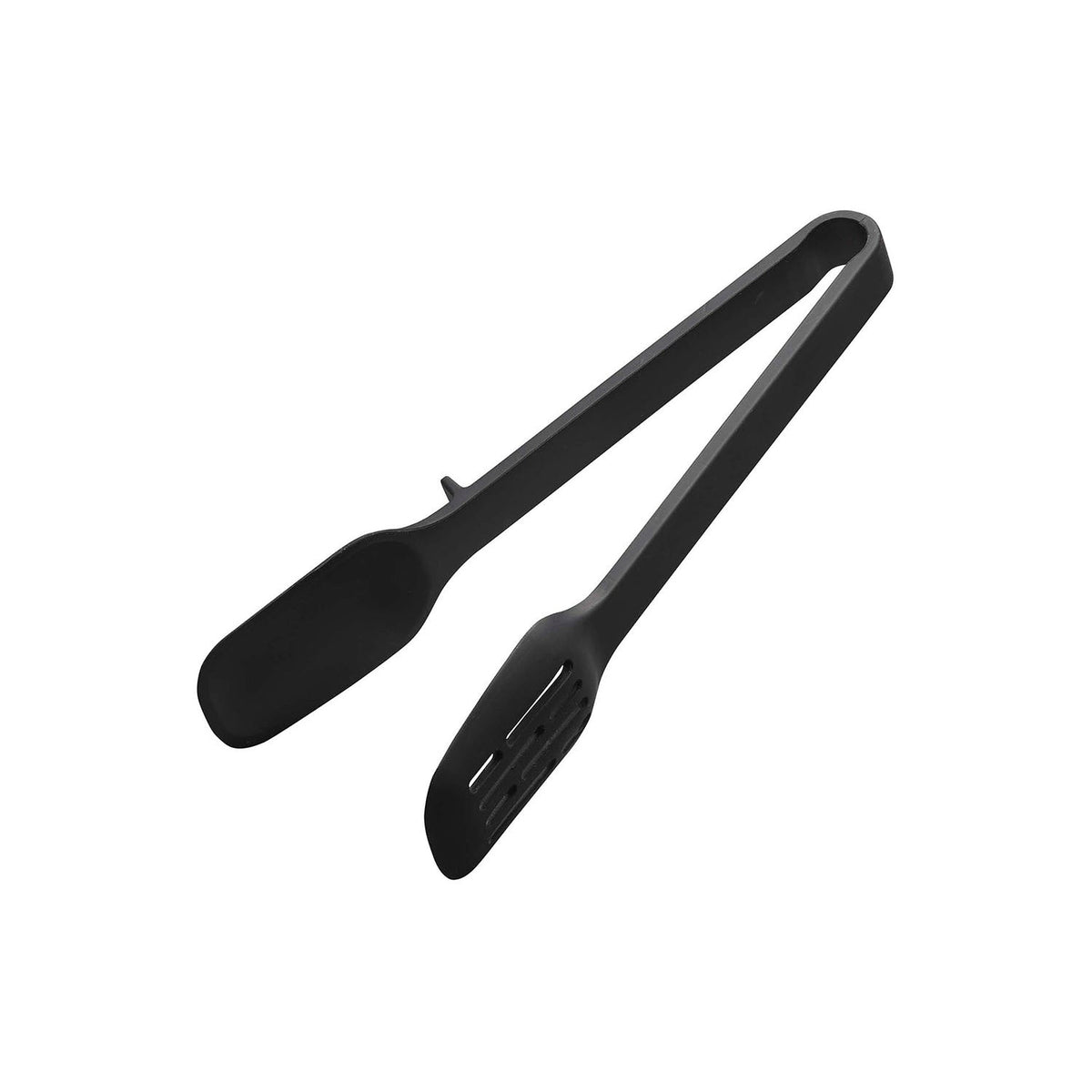 Yamazaki Tower Silicone Spoon Tongs, Spoon-Shaped Tongs That Grip, Scoop, Mix and Stir-Fry and Drain With a Slit on One Side, Tip Lifts Off the Counter, Heat Safe to 220 C, Dishwasher Safe, 10 x 4.5 x 22 cm and 65 g, White or Black