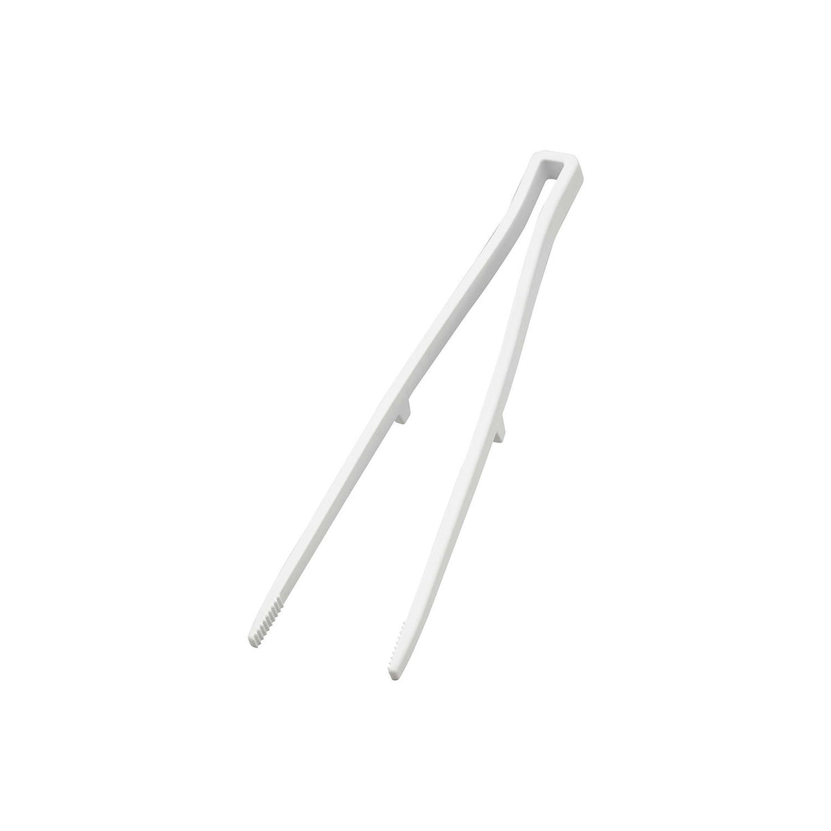 Yamazaki Tower Silicone Cooking Chopstick Tongs, Chopstick-Style Tongs With a Thick Grip and Serrated Tips for Small Food, Tip Lifts Off the Counter, Heat Safe to 220 C, Dishwasher Safe, 6 x 2 x 28 cm and 60 g, White or Black