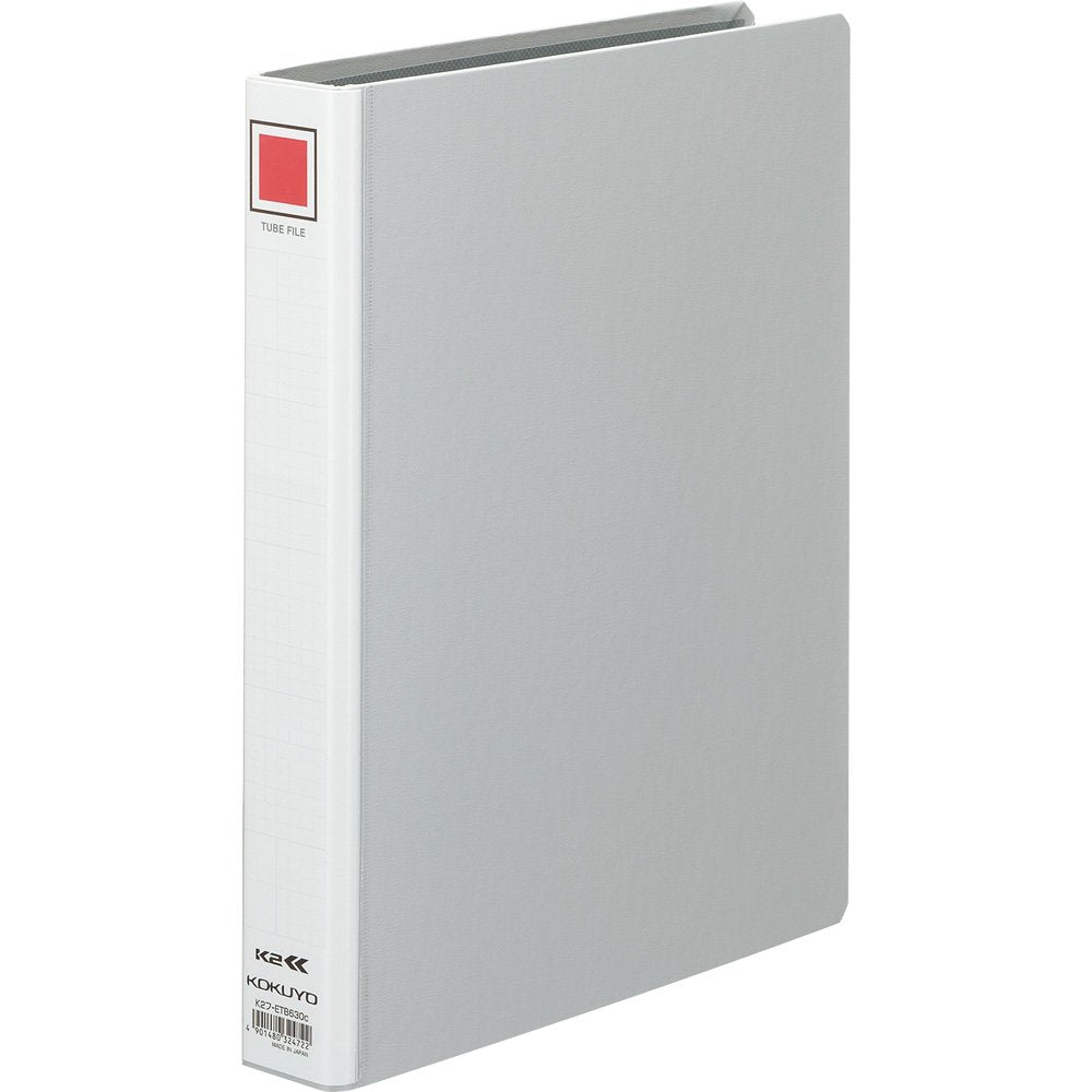 Kokuyo K2 Tube File, Both-Side Opening A4 Portrait 2-Hole File for 300, 500 or 800 Sheets, 30, 50 or 80 mm Spine, with Five Divider Cards, Blue or Silver