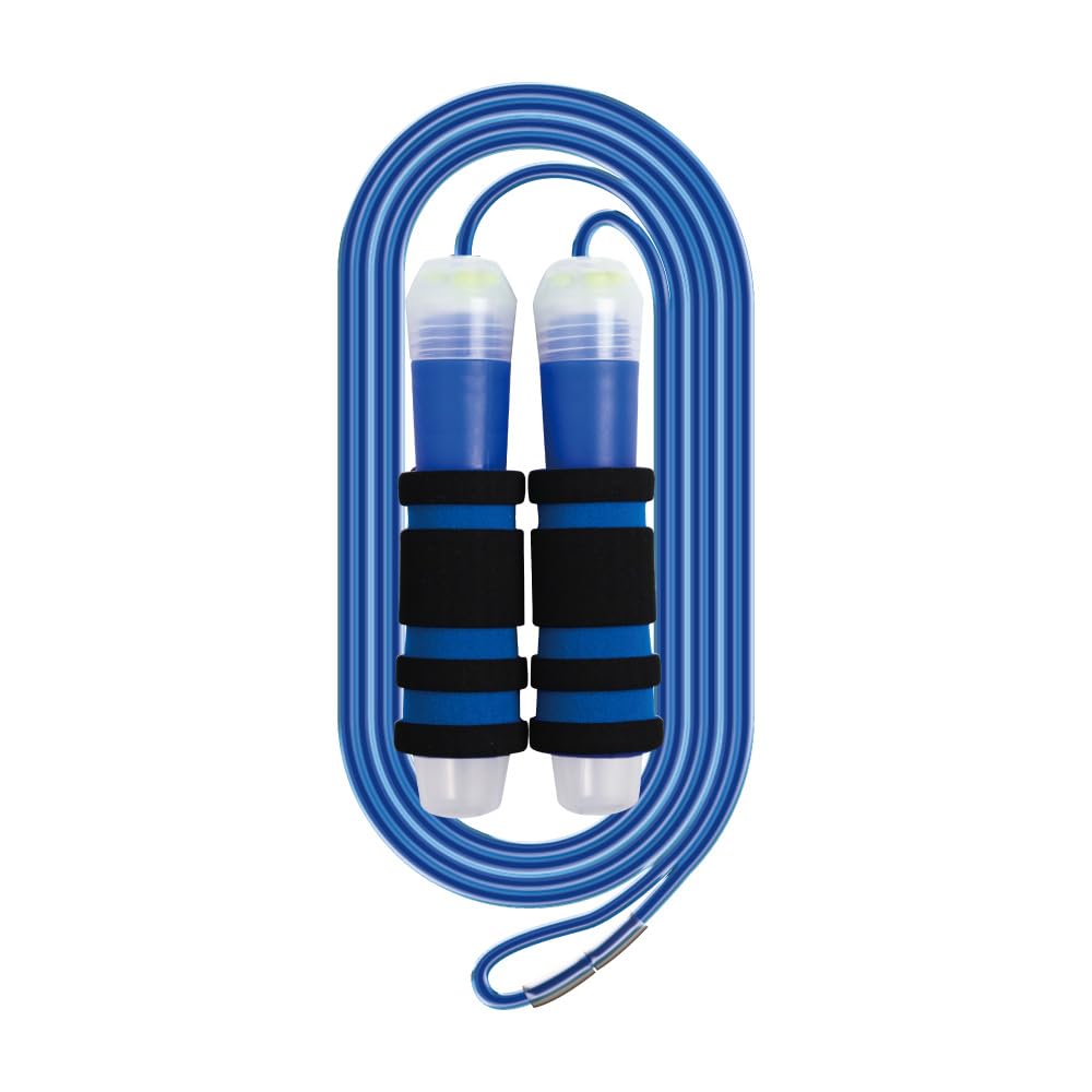 Sonic Quick Spin Lite Brave Skipping Rope QX-1843 with Quick Bearing and Sponge Grips, 2.4 m x 4 mm PVC Rope, Grip 32 x 135 x 32 mm, Blue or Red
