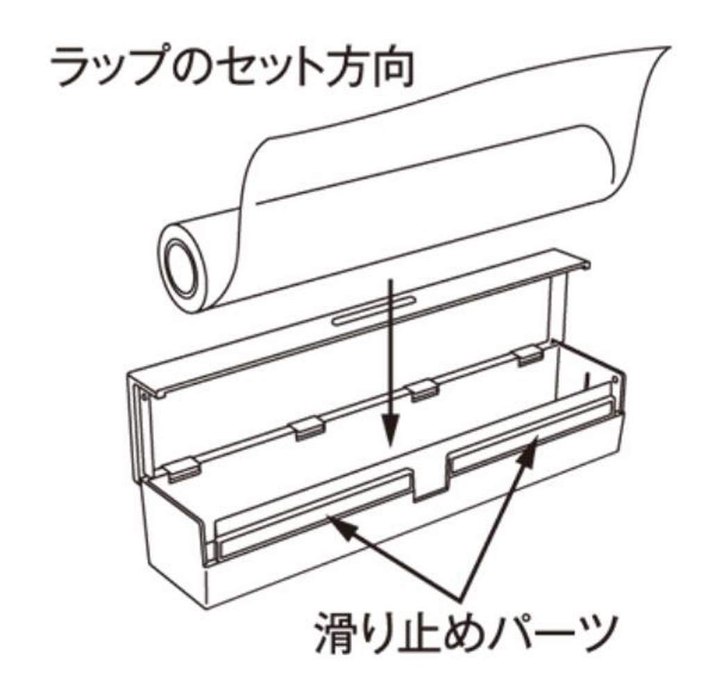 MUJI Polypropylene Wrap Case, Large for 25 to 30 cm Wide Wrap with Stainless Blade and Anti-Slip Parts, 31 x 5.5 x 5 cm, Translucent