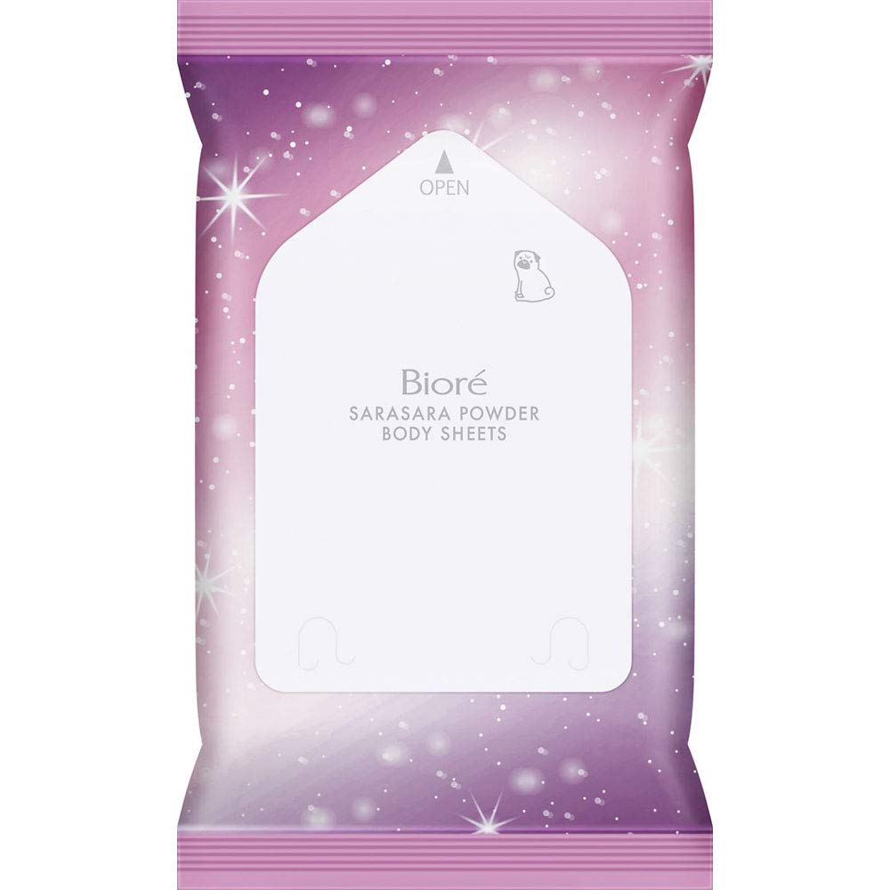 Bioré Sarasara Powder Body Sheets, Soap Scent, 10 Sheets