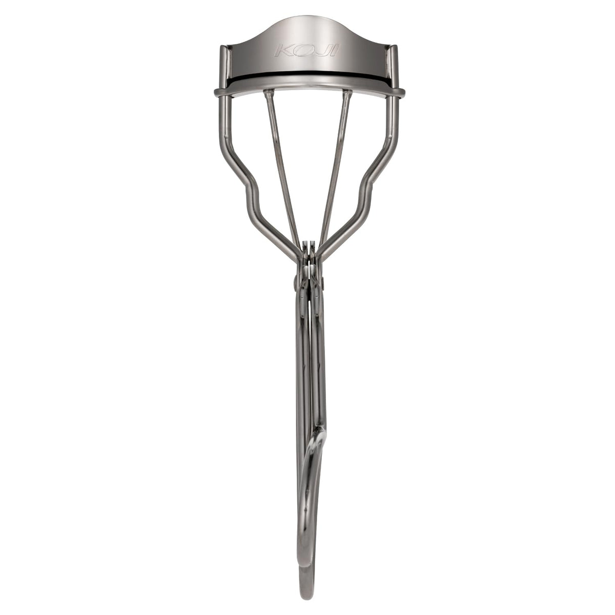 Koji Push and Catch Eyelash Curler, Silver Curler for Hooded and Single Eyelids with Spare Rubber Pad, Made in Japan