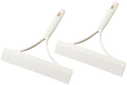 Yamazaki Sangyo Satto Water Squeegee Set of 2, Flexible Blade Bathroom Wiper for Walls, Ceilings and Mirrors, 25 x 23 cm, White