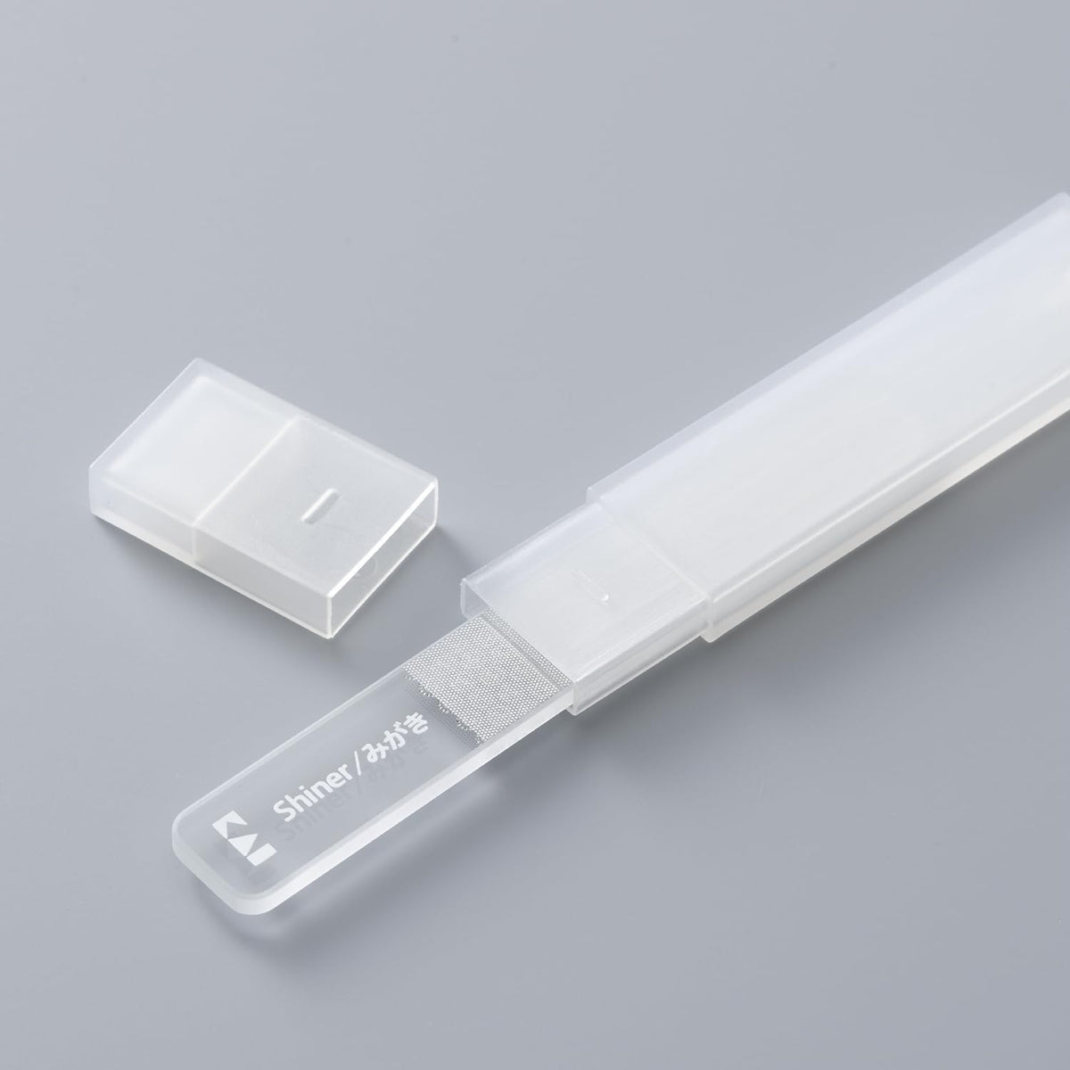 KAI Mini Maru Multi Glass Nail File KQ2201, 2-Way Glass File and Shiner with Carry Case, Washable Compact Nail File