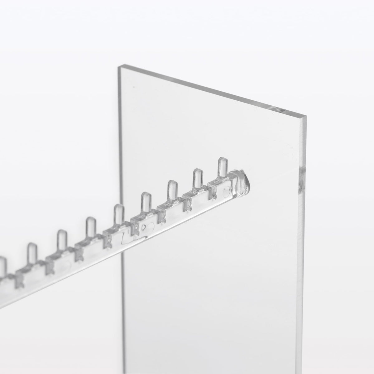 MUJI Acrylic Necklace and Earring Stand, Clear Stackable Jewellery Display with Hanging Hooks, 6.7 x 13 x 25 cm and 580 g