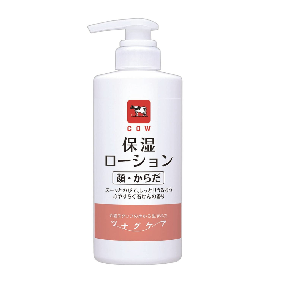 Tsunagu Care Moisturising Lotion for Face and Body, Weakly Acidic, Colourant-Free and Paraben-Free Lotion for Dry, Flaky Skin with Ceramide, Shea Butter and Hyaluronic Acid, Soap Scent, 500 mL Pump Bottle