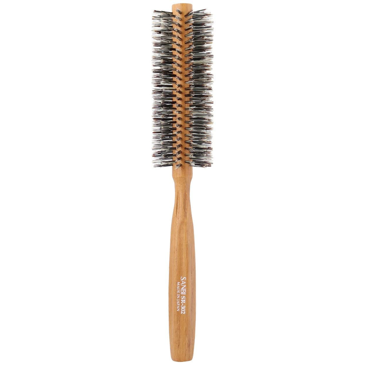 Sanbi Soft Roll Brush SR, Natural Wood Handle with Soft Boar Bristles, Round Blow-Dry Brush in 38 to 75 mm, Made in Japan