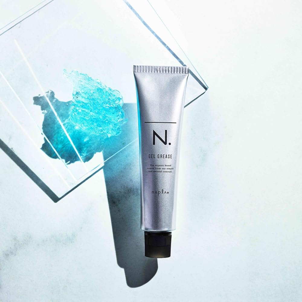 napla N. Homme Gel Grease 80 g, Water-Based Hair Styling Gel Grease with Shea Butter and Hydrolyzed Silk, Iyokan Citrus Scent