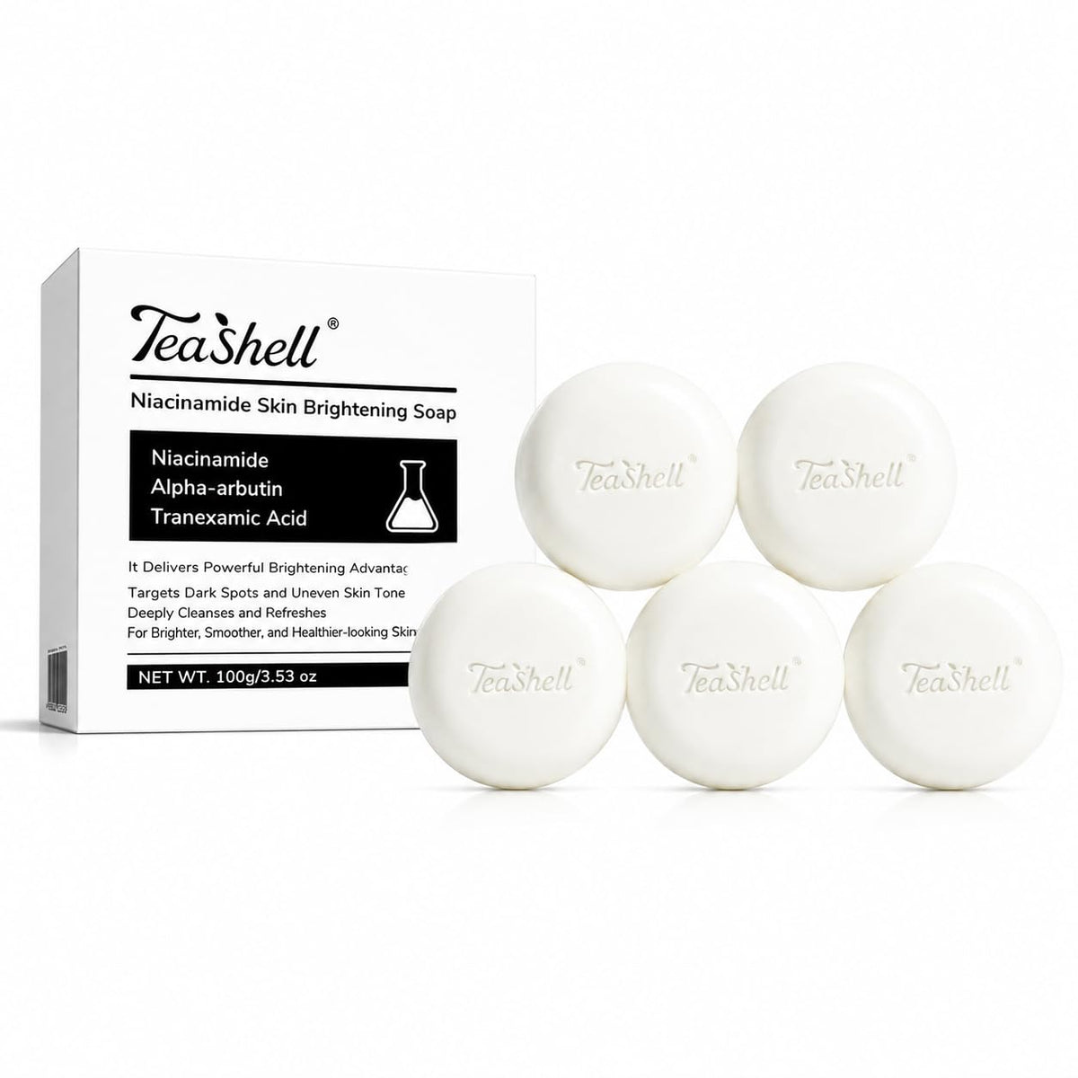 Teashell 5% Niacinamide Solid Facial Cleansing Bar – 100g (2 pcs) — source image 1