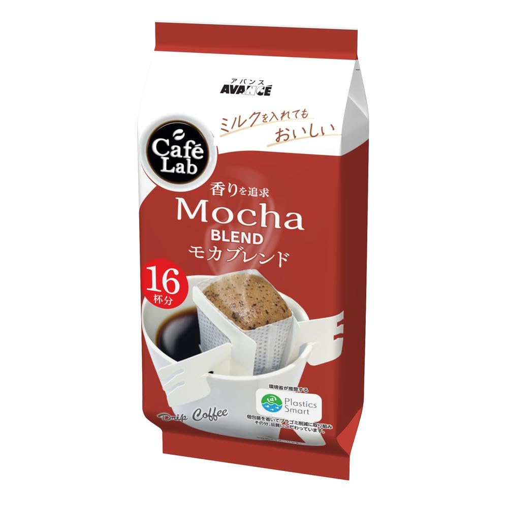 Cafe Lab Drip Coffee, Mocha Blend Or Kilimanjaro Blend 16 Bags Of 6 g, Or Colombian Specialty-Grade Decaffeinated 3 Packs Of 6