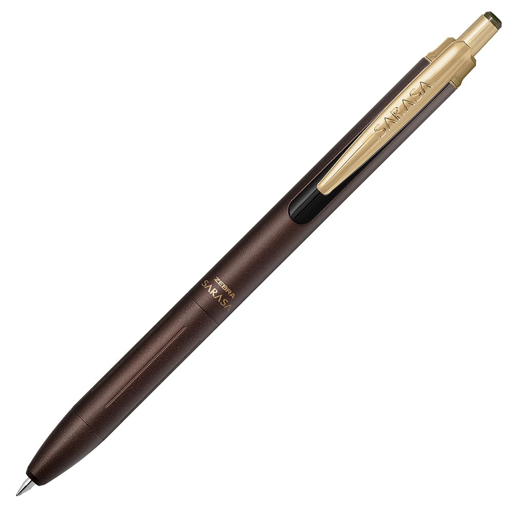 ZEBRA Sarasa Grand Gel Ballpoint Pen 0.5 mm, Retractable with Gold Binder Clip, Water-Based Pigment Water-Resistant Ink, 10.3 x 142.6 mm and 19.3 g, 11 Ink Colours, 1 or 3 Pens