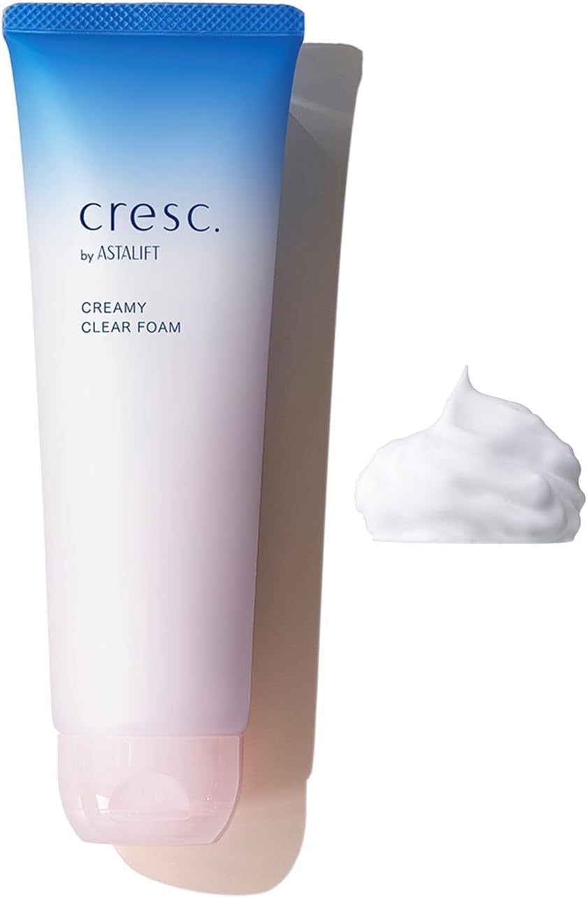 Creamy Clear Foam Face Wash for Sensitive Skin, Dense Springy Foam Cleanser with Cellulose and Vitamin E Derivatives, Fragrance-Free, Colourant-Free and Alcohol-Free, 120 g Tube