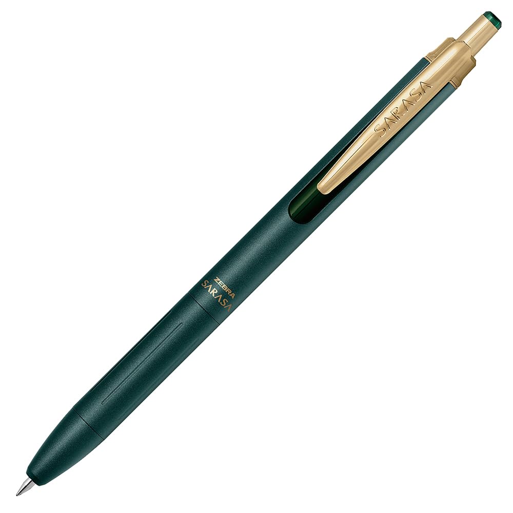 ZEBRA Sarasa Grand Gel Ballpoint Pen 0.5 mm, Retractable with Gold Binder Clip, Water-Based Pigment Water-Resistant Ink, 10.3 x 142.6 mm and 19.3 g, 11 Ink Colours, 1 or 3 Pens