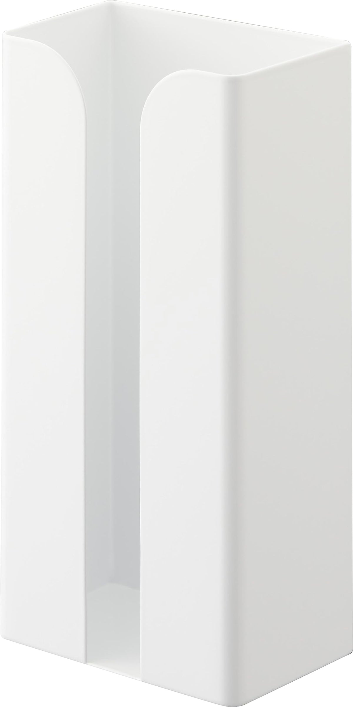 Yamazaki Tower Magnetic Poly Bag and Kitchen Paper Holder, Steel Holder for Boxed or Soft-Pack Bags, Paper Towels and Tissues, 13 x 8.3 x 26 cm, Holds 1 kg, White or Black