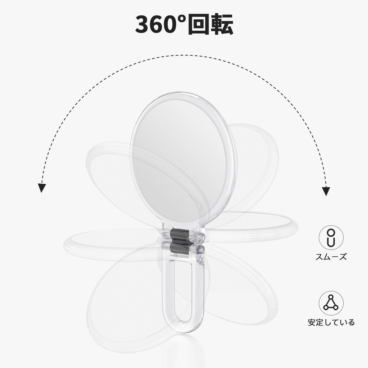Beautifive Folding Hand Mirror, 1X and 20X or 10X Magnifying Mirror with Stand, 13.7 cm Round Double-Sided Compact Mirror