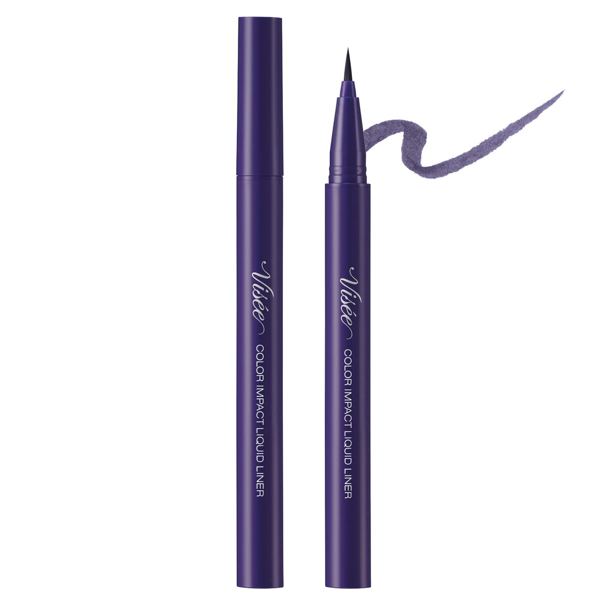 Visee Richer Color Impact Liquid Eyeliner, Smudge-Resistant, Hot Water Removable, Fragrance-Free, 0.4 mL, 5 Shades