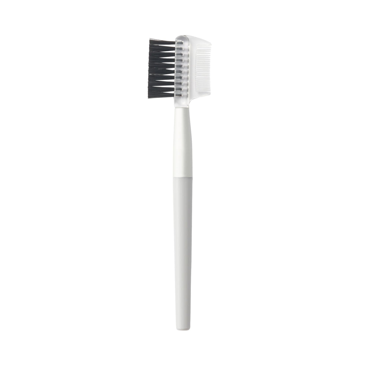 Muji Eyebrow Brush with Comb, Nylon Brow Brush and Clear Comb in One Tool, 127.5 mm, Aluminium Ferrule