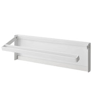 Yamazaki Tower One-Hand Cut Magnetic Kitchen Paper Holder, Steel Roll Holder with Silicone Stopper, 30.5 x 2.5 x 9.5 cm and 770 g, Bar or Clamp Type, White or Black