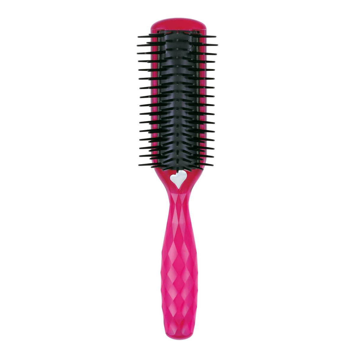 KAI Anti-Static Styling Brush in Ruby Pink, Conductive-Fiber Hair Brush with Earth Part, Size S or L