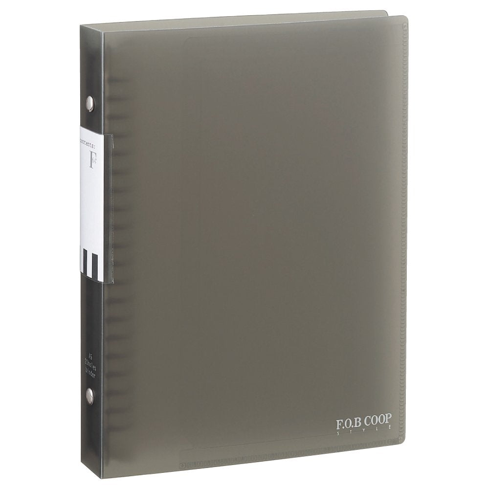 Kyokuto F.O.B COOP Loose-Leaf Binder, Metal Rings Holding About 140 Leaves, Pockets in Both Covers, A5 20-Hole, B5 26-Hole or A4 30-Hole, Clear, White, Grey or Black