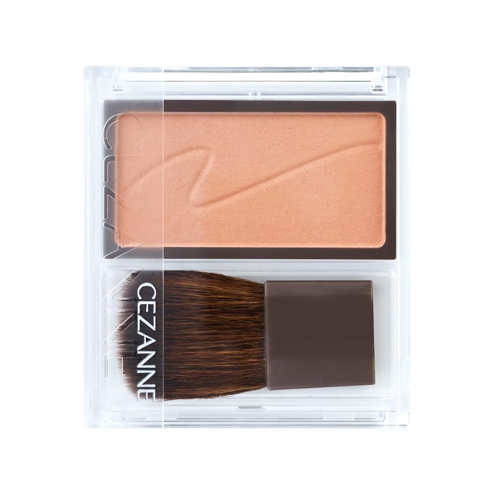 Cezanne Cheek Blush, Moist Powder Blush with Brush in Six Shades, Foggy Rose, Cinnamon Brown, Milk Mauve, Pure Pink, Maple Apricot or Flower Coral, Made in Japan