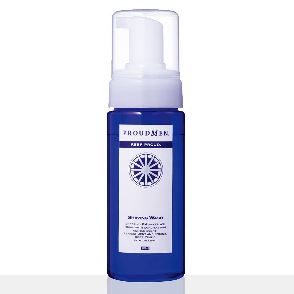 Men's Shaving Wash Foam, Amino-Acid Foaming Face Wash and Shave Prep with Persimmon Tannin, Citrus Grooming Scent, 150 mL