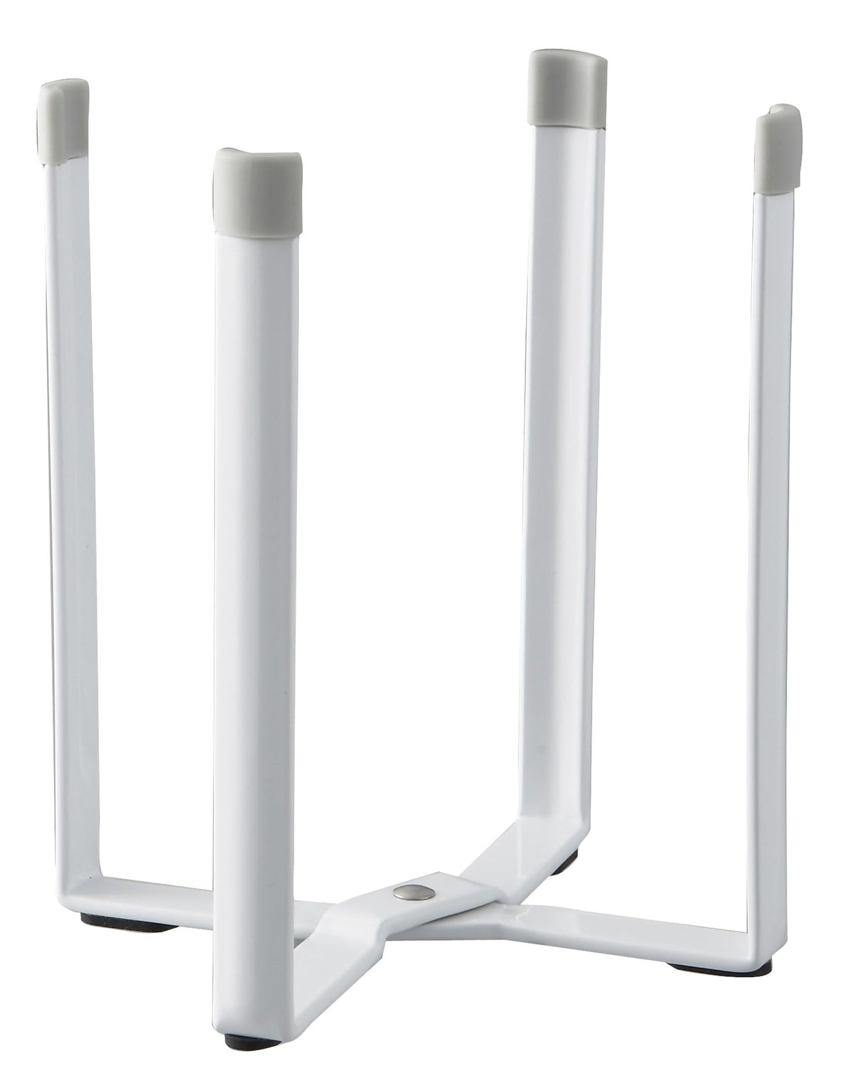 Yamazaki Plate Foldable Poly Bag Holder, Steel Stand that Holds a Bag Open as a Mini Bin or Glass Drainer, 12 x 16.5 x 9.5 cm, Folds to 14.5 x 16.5 x 3.5 cm, White