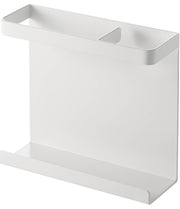 Yamazaki Plate Magnet Wrap Holder, Steel Rack with Magnets for Food Wrap and Foil Boxes, 17.5 x 6 x 15.5 cm, 490 g, Holds 1 kg, White