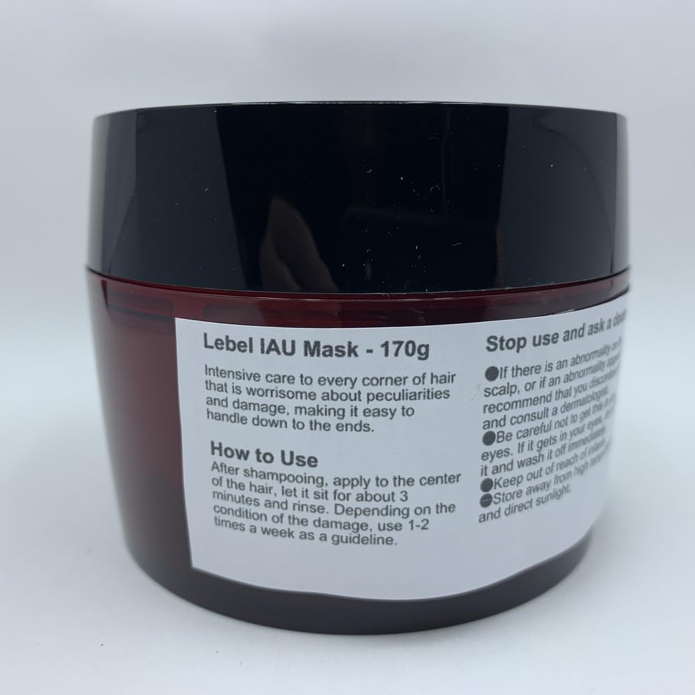 Lebel IAU Mask, Intensive Hair Treatment Mask for Damaged Hair with Plant Oils, Floral Scent, 170 g