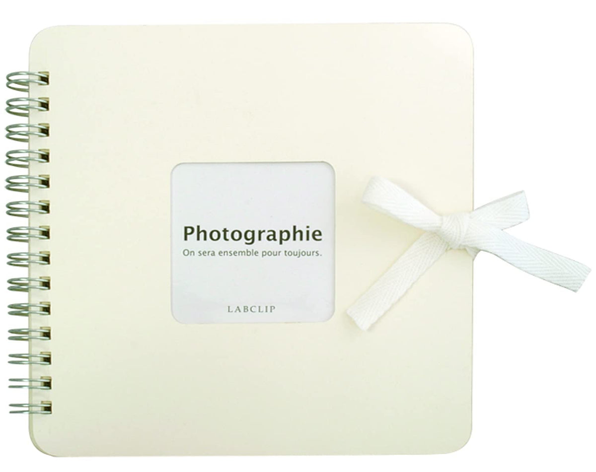 LABCLIP Square Ring Scrapbook SCSQ, 30 Paper Mount Sheets with Window Cover and Ribbon, 162 x 162 x 18 mm, 8 Colours