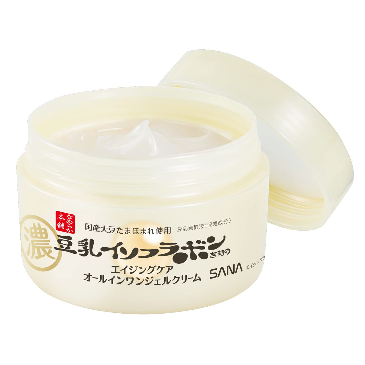 Nameraka Honpo Wrinkle Gel Cream N All-in-One with Fermented Soy Milk, Pure Retinol and Soy Isoflavones, Aging Care, Fragrance-Free and Colorant-Free, 100 g
