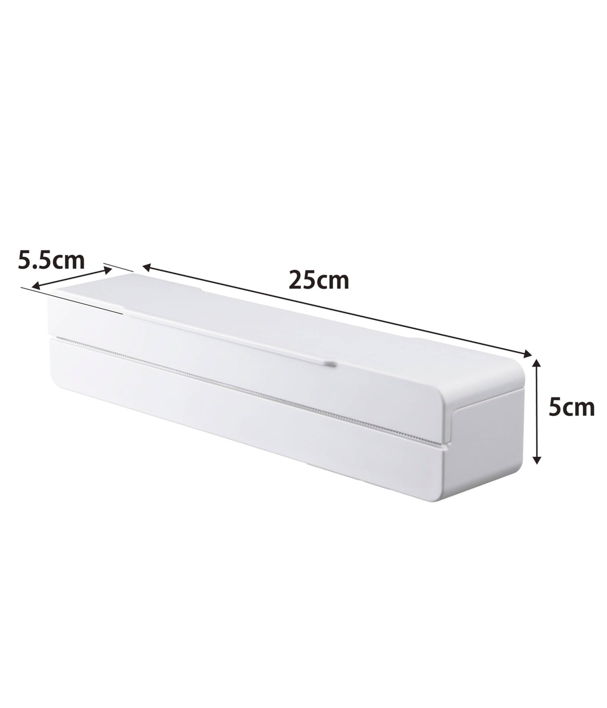 Yamazaki Aqua Magnet Wrap Case, Wrap Cutter Case for 22 cm or 30 cm Wide Wrap and Foil, ABS Resin with Stainless Blade, 22 cm Model 25 x 5.5 x 5 cm, White, Red or Green