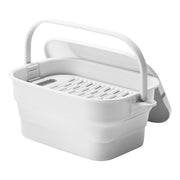 ISETO Foldable Soak Bucket with Washboard and Lid, Foldable Soak Bucket with a Lid and a Washboard, in 7 L or 16 L, Made in Japan, 7 L or 16 L and 688 g or 1280 g, White 7 L or Grey 7 L or Mint Green 7 L or White 16 L or Grey 16 L