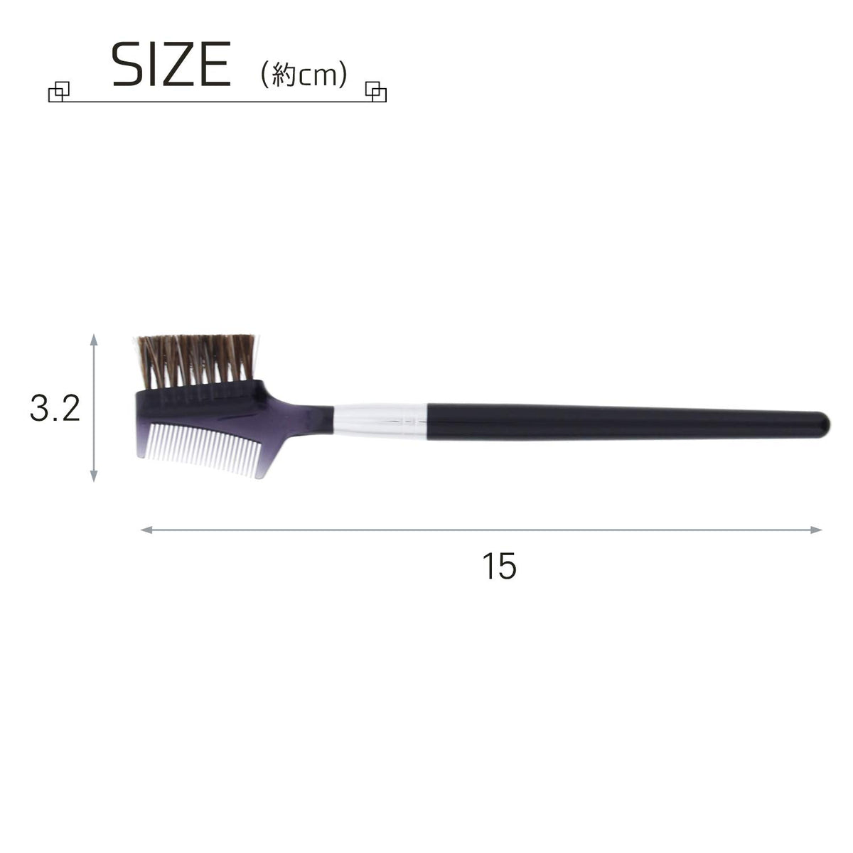 Shishida Seishindo MK-574 Horsehair Brush and Comb, Double-Sided Makeup Brush for Detangling, Made in Japan