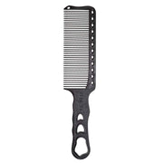 Y.S.PARK YS-282 Flat-Top Clipper Comb, Carbon Black, Wide Clipper-Over-Comb Cutting Comb