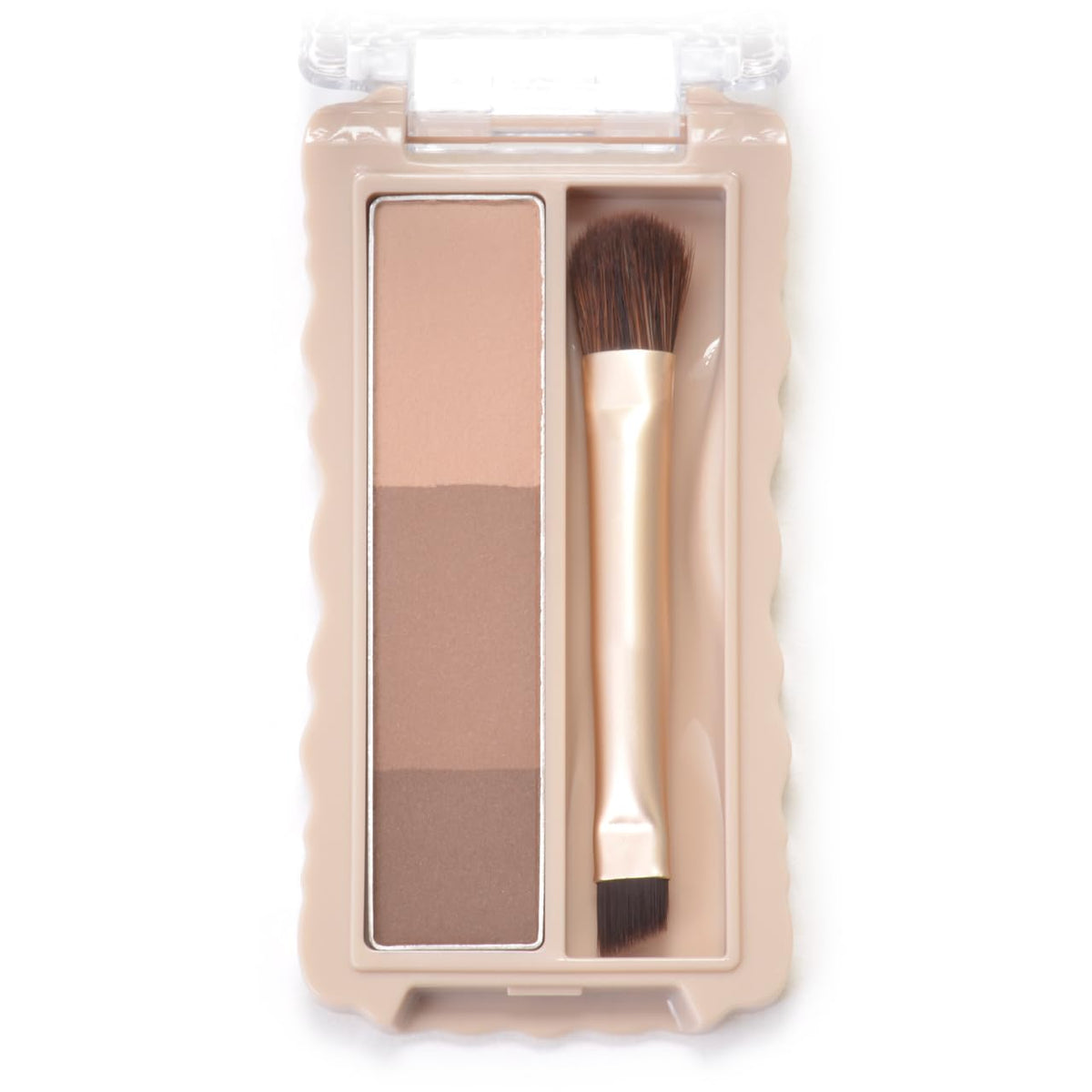 Canmake Fit Styler Eyebrow, Three-Shade Eyebrow Powder Palette with Double-Ended Brush, 2 g