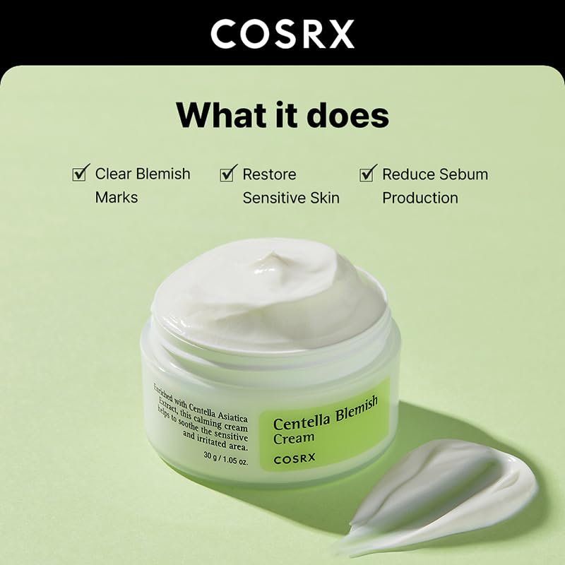 COSRX Centella Blemish Cream, Calming Centella Cream for Sensitive and Irritated Spots, 30 mL