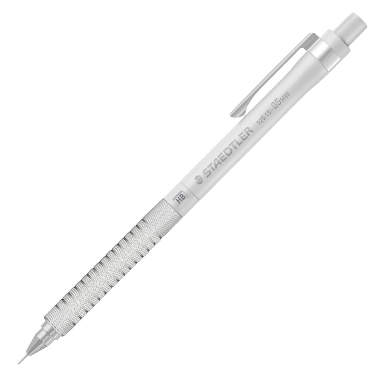 Staedtler 925 15 Metal Drafting Mechanical Pencil, Brass Knurled Grip with Built-In Eraser and Cleaner Pin, 140.9 mm and 16 g, 0.3, 0.5, 0.7 or 0.9 mm, Black or White and Pearl Chrome