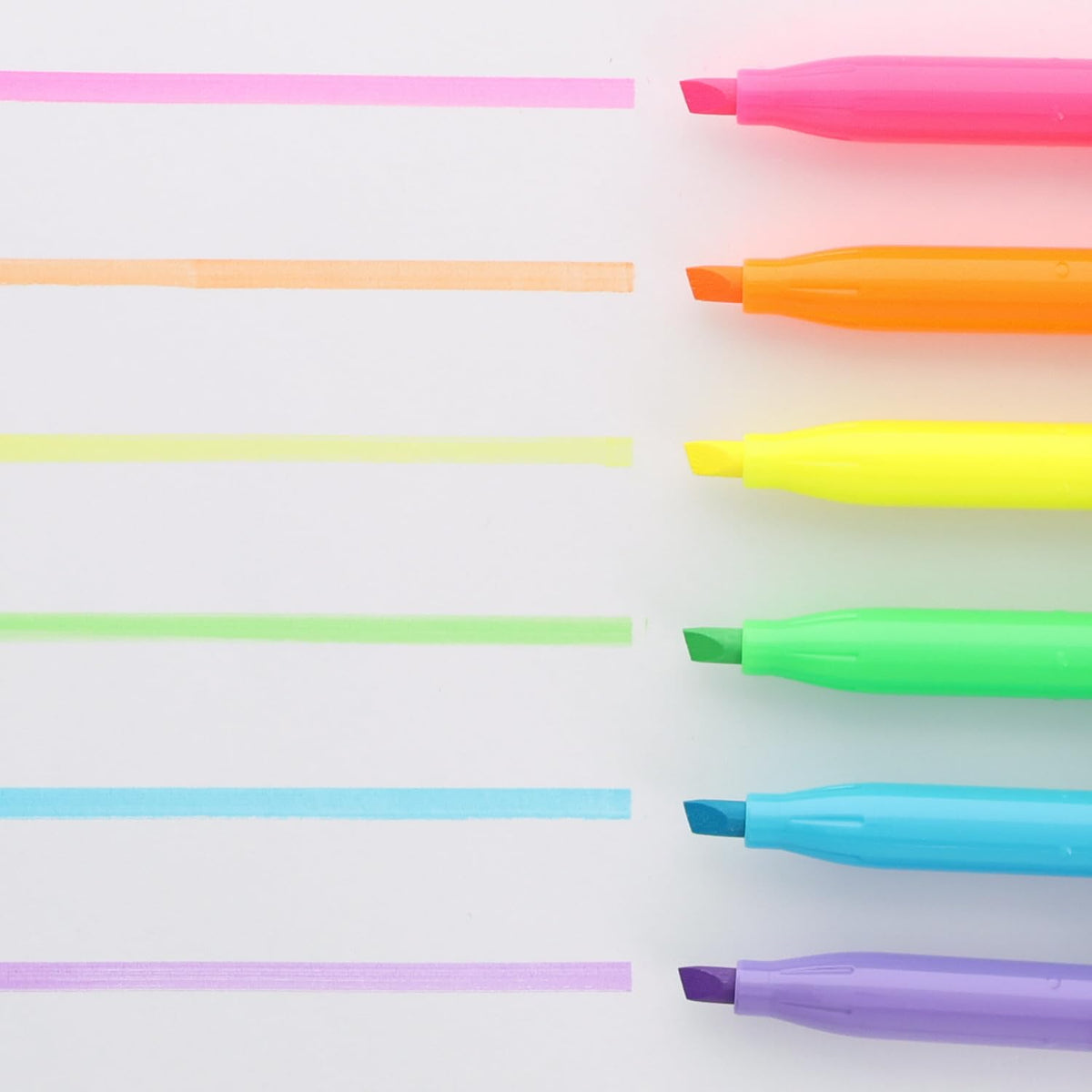 PILOT FriXion Light Erasable Highlighter 3.3 mm Chisel Tip, Set of 6 Colours in Regular, Natural or Soft Colours, Ink Turns Clear When Rubbed