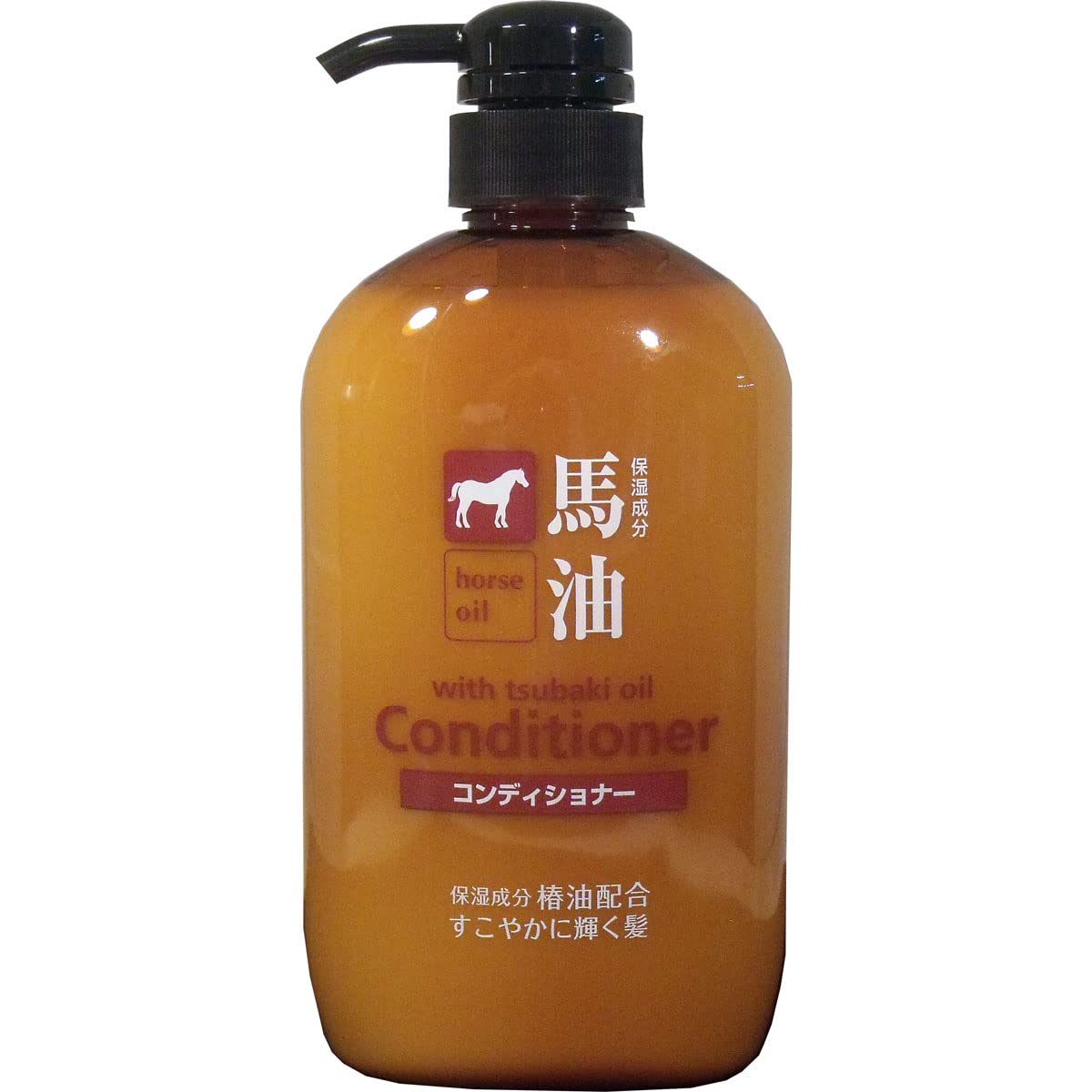Kumano Yushi Horse Oil Conditioner with Horse Oil, Camellia Oil and Hyaluronic Acid for Glossy Hair, Weakly Acidic, 600 mL Pump Bottle, One or Two Bottles