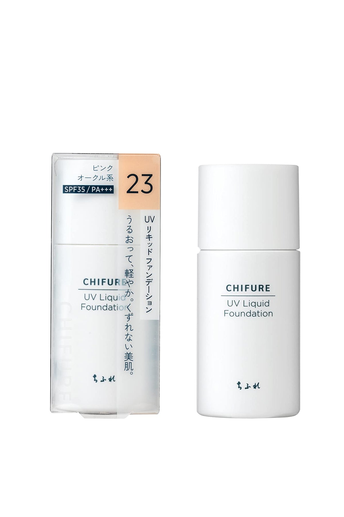 CHIFURE UV Liquid Foundation, SPF35 PA+++ Waterproof Liquid Foundation in 23 Pink Ochre, Fragrance-Free, No Base or Powder Needed, 30 mL