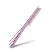 VESS Heat-Resistant One-Handed Hair Straightening Comb with Sectioning Pick, Purple