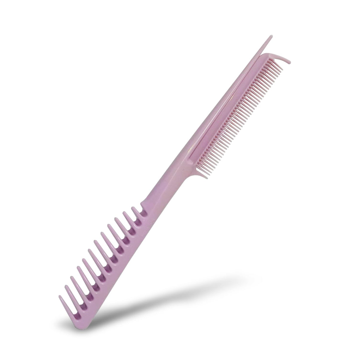 VESS Heat-Resistant One-Handed Hair Straightening Comb with Sectioning Pick, Purple